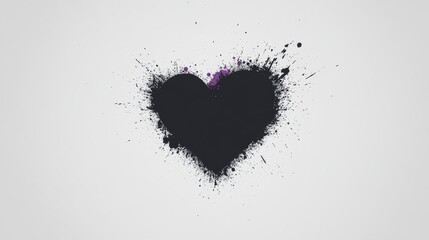 Poster - Abstract Ink Splatter Heart Design Graphic
