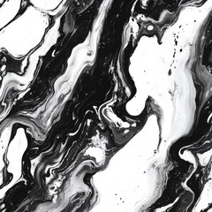 Poster - Mesmerizing Monochrome Marble Texture with Dynamic Fluid Motions for and Creative Designs
