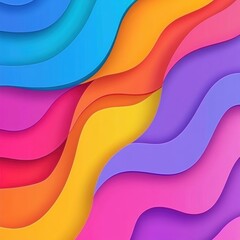 Poster - Vibrant Colorful Abstract Wavy Curves Dynamic Modern Background Design for Wallpaper Poster Banner Layout