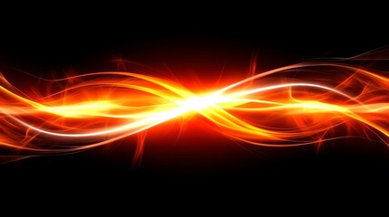 Poster - Abstract Orange Energy Wave Flow Design