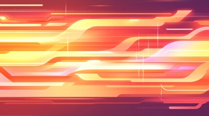 Poster - Abstract Orange Tech Lines Background Design