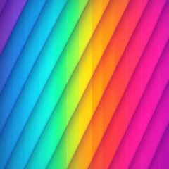 Poster - Vibrant Rainbow Gradient Abstract Geometric Background with Diagonal Striped Pattern