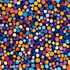 Poster - Vibrant Polka Dot Mosaic Abstract Background with Colorful Geometric Shapes and Patterns