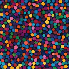 Poster - Vibrant Multicolored Polka Dot Pattern Backdrop for Trendy and Captivating Digital Art Graphic Design or Wallpaper