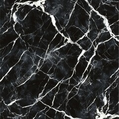 Poster - Dramatic Black Marble Texture with Intricate Patterns and Contrasting White Veins for Elegant and Premium Design