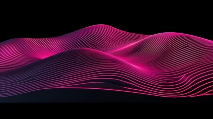 Poster - Abstract Pink Neon Waveform Digital Art