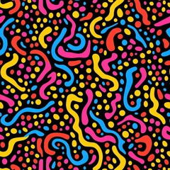 Poster - Vibrant Psychedelic Fluid Shapes Abstract Art Pattern Background