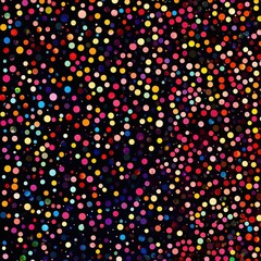 Poster - Vibrant Multicolored Dotted Abstract Background with Playful Confetti like Graphic Design