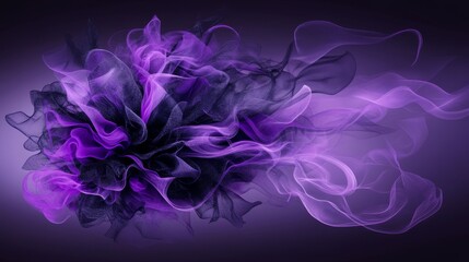 Poster - Abstract Purple Smoke Swirls and Flowing Veils