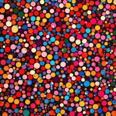 Poster - Vibrant Multicolored Abstract Dot Pattern Background with Playful Graphic Design