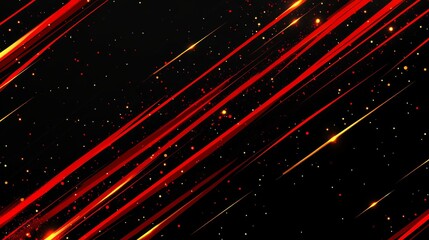 Poster - Abstract Red And Gold Light Streaks Background