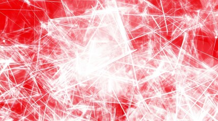 Poster - Abstract Red and White Fractal Lines Design