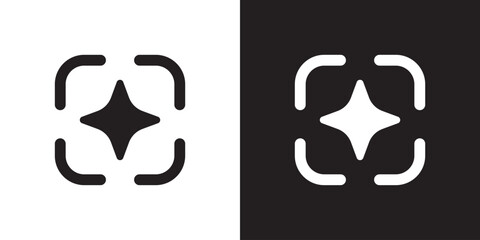 Leinwandbilder - Ai generated icon. Generate symbol. Artificial intelligence technology and Machine learning concept. Icon element for application and web. Vector illustration.