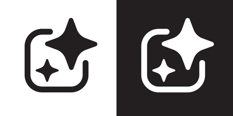 Leinwandbilder - Ai generated icon. Generate symbol. Artificial intelligence technology and Machine learning concept. Icon element for application and web. Vector illustration.