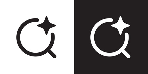Fototapete - AI search and research icon. Generate symbol. Artificial intelligence technology and Machine learning concept. Icon element for application and web. Vector illustration.