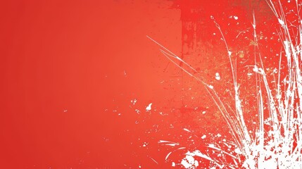 Poster - Abstract Red Background with White Splashes and Lines