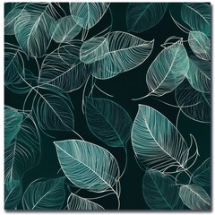 Poster - Lush Tropical Green Leaf Foliage Botanical Minimalist Nature Background