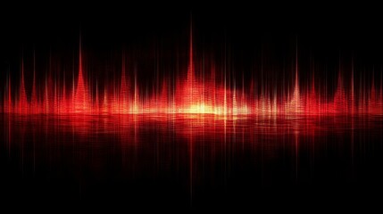Wall Mural - abstract red energy waveform digital art