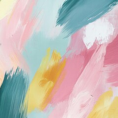 Poster - Vibrant Abstract Painting with Fluid Brushstrokes and Colorful Modern Expressions