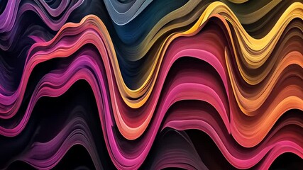 Poster - Vibrant waves of color dance across a dark canvas in an artistic display of motion and emotion. Generative AI