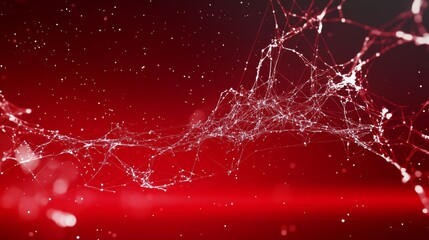 Poster - Abstract Red Network Digital Plexus Background