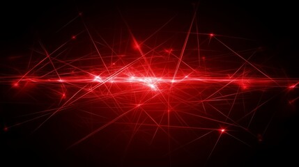 Poster - Abstract Red Network Lines and Glowing Energy