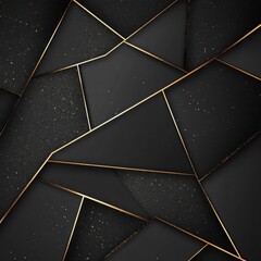 Poster - Elegant Geometric Abstract Background in Dark Tones with Metallic Gold Accents