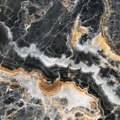 Poster - Natural Marble Stone Texture with Dramatic Swirling Patterns in Brown Black and Golden Shades
