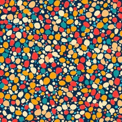 Poster - Vibrant Kaleidoscopic Pattern of Colorful Shapes and Textures in Playful Composition