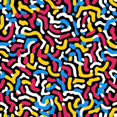 Poster - Mesmerizing Geometric Abstract Digital Art Pattern with Vibrant Flowing Shapes and Organic Textures