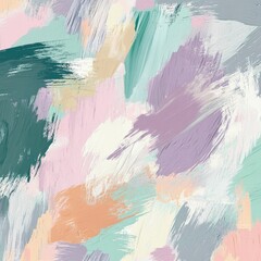 Poster - Vibrant Abstract Painting with Colorful Brushstrokes on Canvas