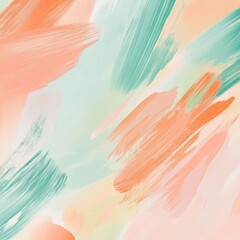 Poster - Vibrant Fluid Brushstrokes Blending Soft Pastel Hues in Abstract Contemporary Art