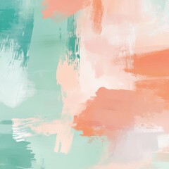 Poster - Mesmerizing Abstract Painting in Vibrant Pastel Color Tones with Fluid Brush Strokes and Harmonious Composition