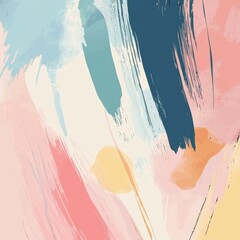 Poster - Vibrant Abstract Painterly Brushstrokes in Pastel Hues Create a Dynamic and Expressive Background