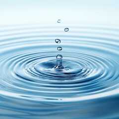 Poster - Captivating Water Drop Splash Forming Concentric Ripples on Calm Surface