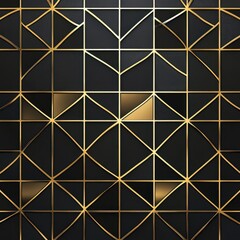 Poster - Shimmering Geometric Patterns in Metallic Tones Exude Luxury and Sophistication