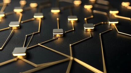 Poster - Explore the intricate design of electronic circuits with glowing connections in a captivating close-up view. Generative AI