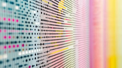 Poster - Exploring vibrant patterns in abstract art at a modern gallery in the heart of a bustling city. Generative AI