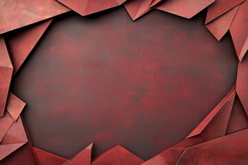 Poster - Vibrant Red Textured Design with Bold Geometric Motifs for Creative Projects
