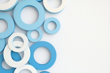 Poster - Modern Blue and White Minimal Design with Circular Motifs and Textured Background