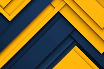Poster - Modern Geometric Design in Yellow and Blue with Diagonal Patterns and Textures