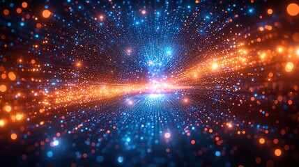 Poster - Abstract Light Tunnel of Digital Motion and High Speed Data Transfer in Cyberspace