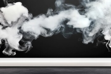 Poster - Smoke on black background with swirling patterns and textures for creative design and art projects
