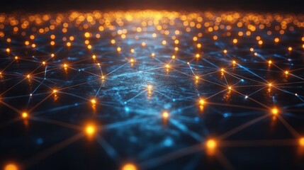 Poster - Abstract Network Connection: Glowing Nodes and Lines