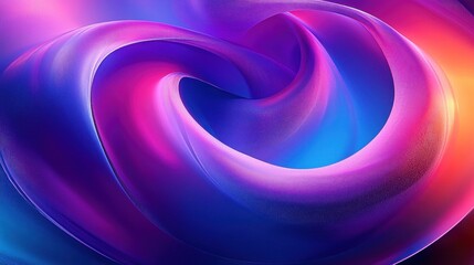 Poster - Dynamic Abstract 3D Fluid Shapes in Blue and Purple Gradient