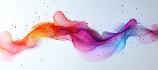 Fototapete - Abstract network data flowing wave. Generative AI technology.	
