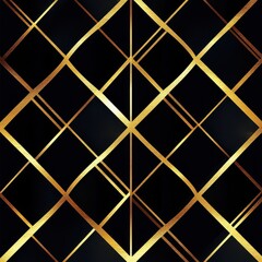 Poster - Sleek Geometric Abstract Pattern with Intersecting Golden Lines on Black Background