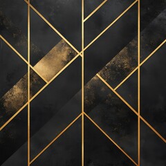 Poster - Elegant Metallic Geometric Abstract Art Wallpaper with Captivating Mosaic Patterns and Luxurious Accents