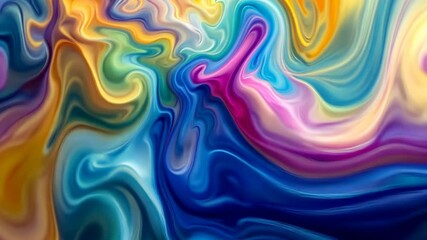 Poster - Vivid abstract paint swirl motion capturing dynamic color movement