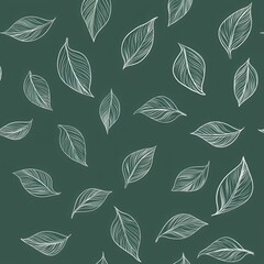 Poster - Vibrant Green Botanical Leaves Abstract Nature Background